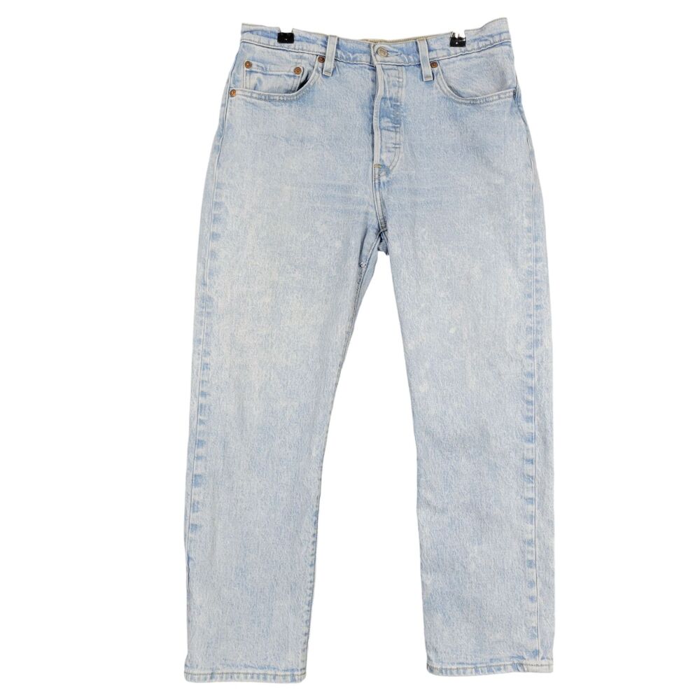 LEVIS 501 Premium Mid Rise Straight Leg Stretch Denim Blue Jean SIZE 28 28x26